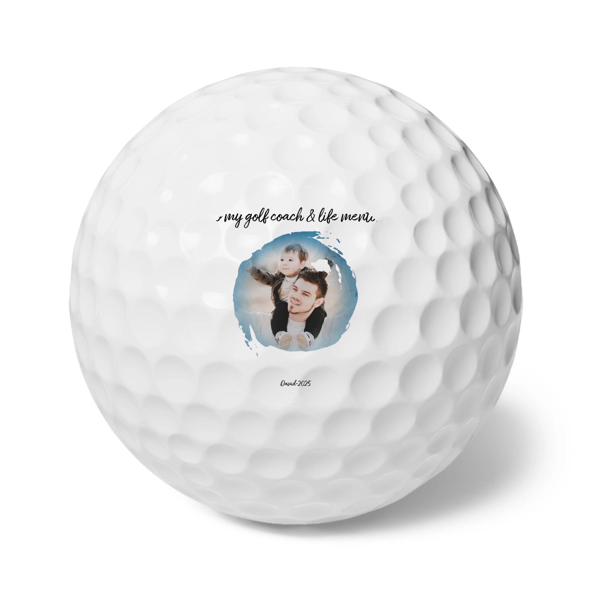Custom Watercolor Golf Balls – Personalized Photo & Quote - printtoucan