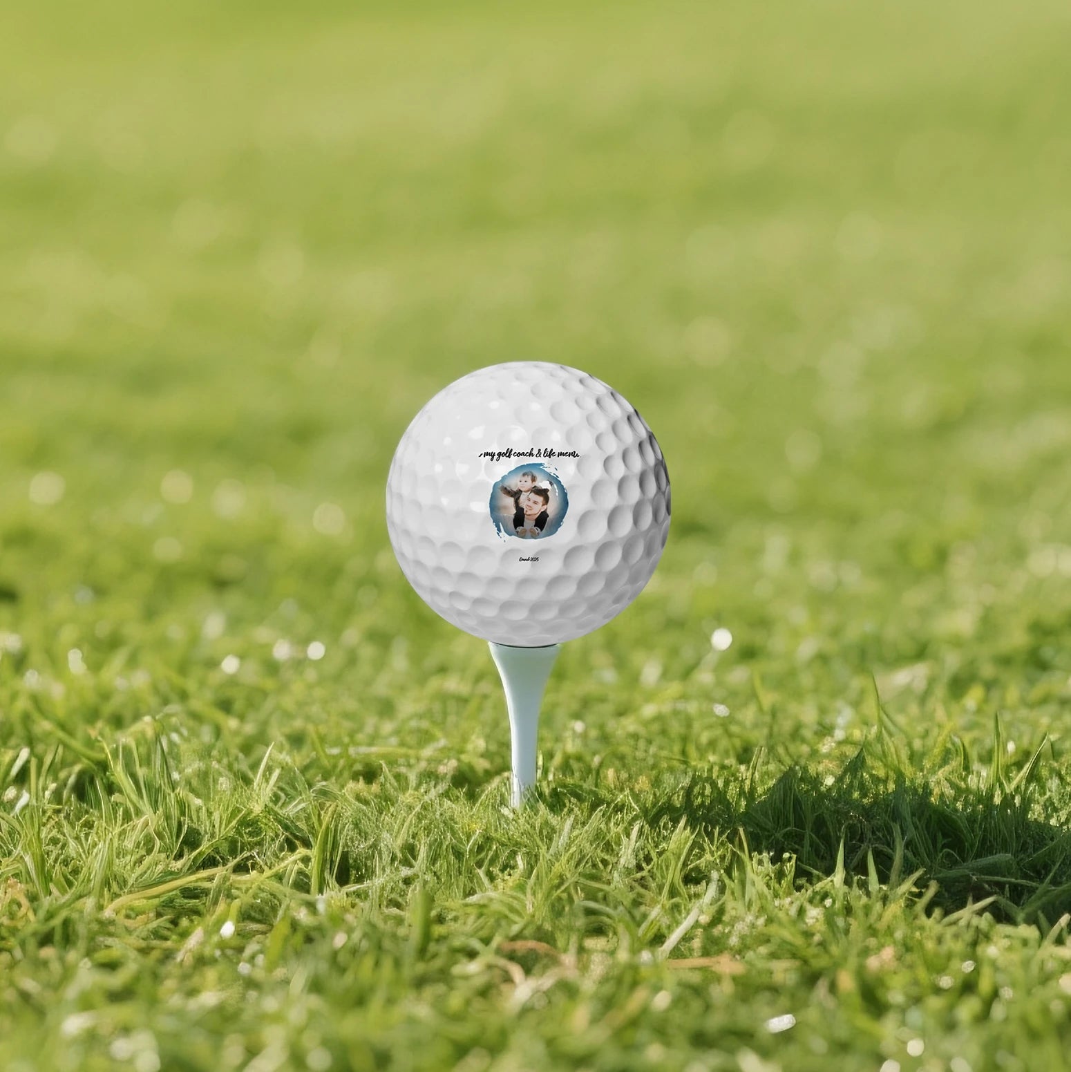 Custom Watercolor Golf Balls – Personalized Photo & Quote - printtoucan