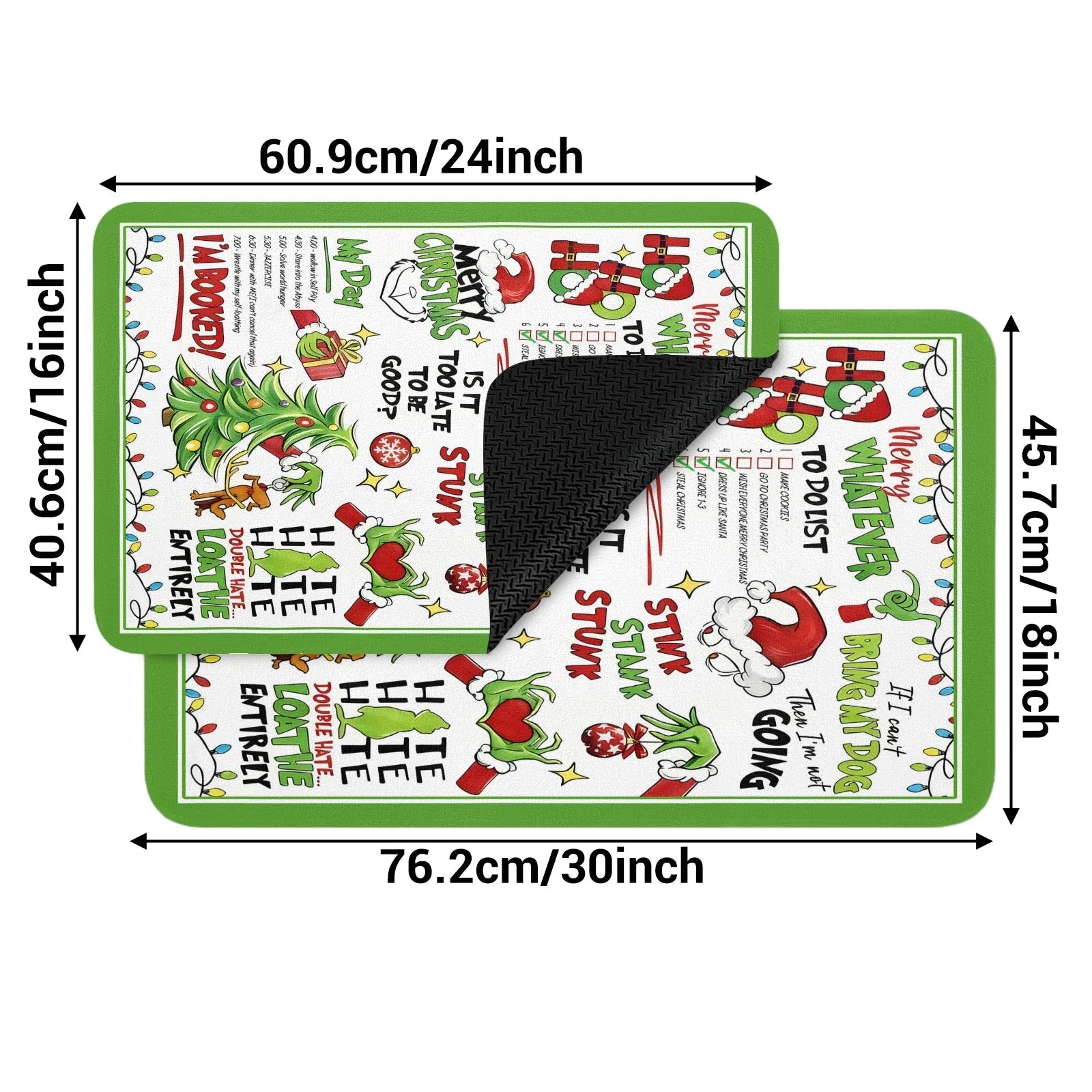 Doormat 640g Rubber Christmas Grinch Theme Outdoor Entry Decor Outdoor PrintToucan - PrintToucanChrismas Gift