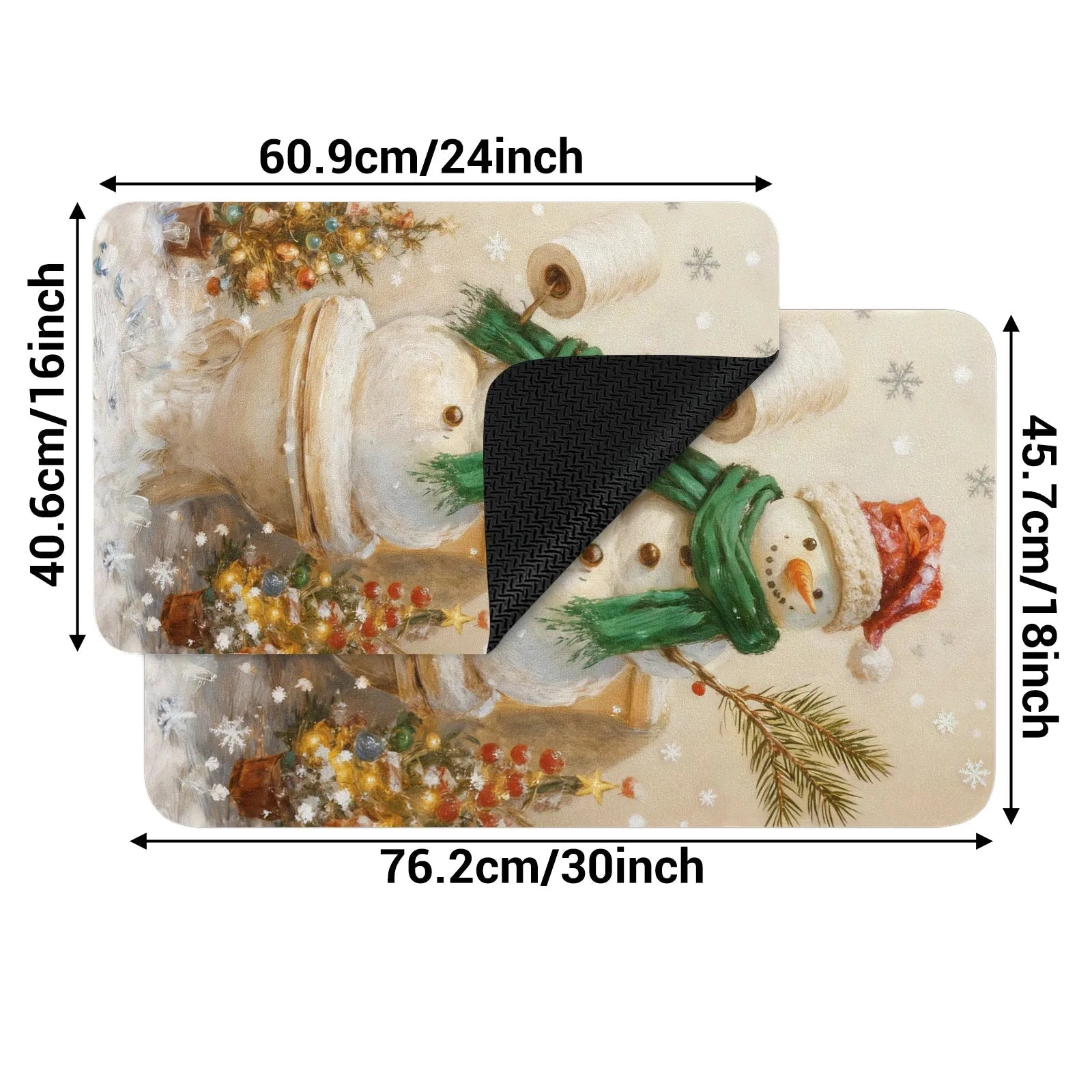 Doormat 640g Rubber Christmas Snowman Toilet Holiday Outdoor Floor Mat Funny Decor PrintToucan - PrintToucanChrismas Gift