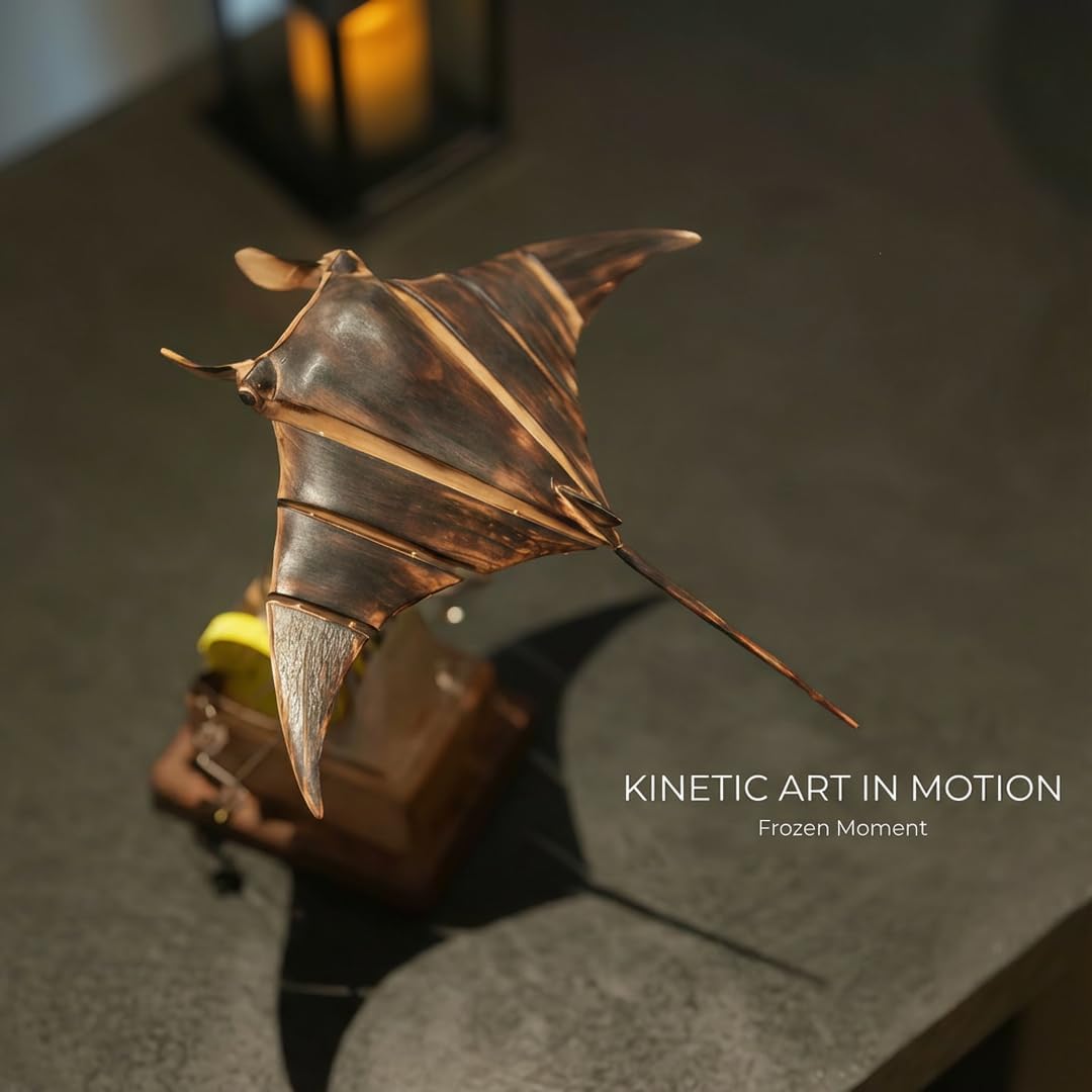 Handmade Wooden Stingray Desktop Ornament Creative Home Decor Unique Birthday Gift PrintToucan - PrintToucan