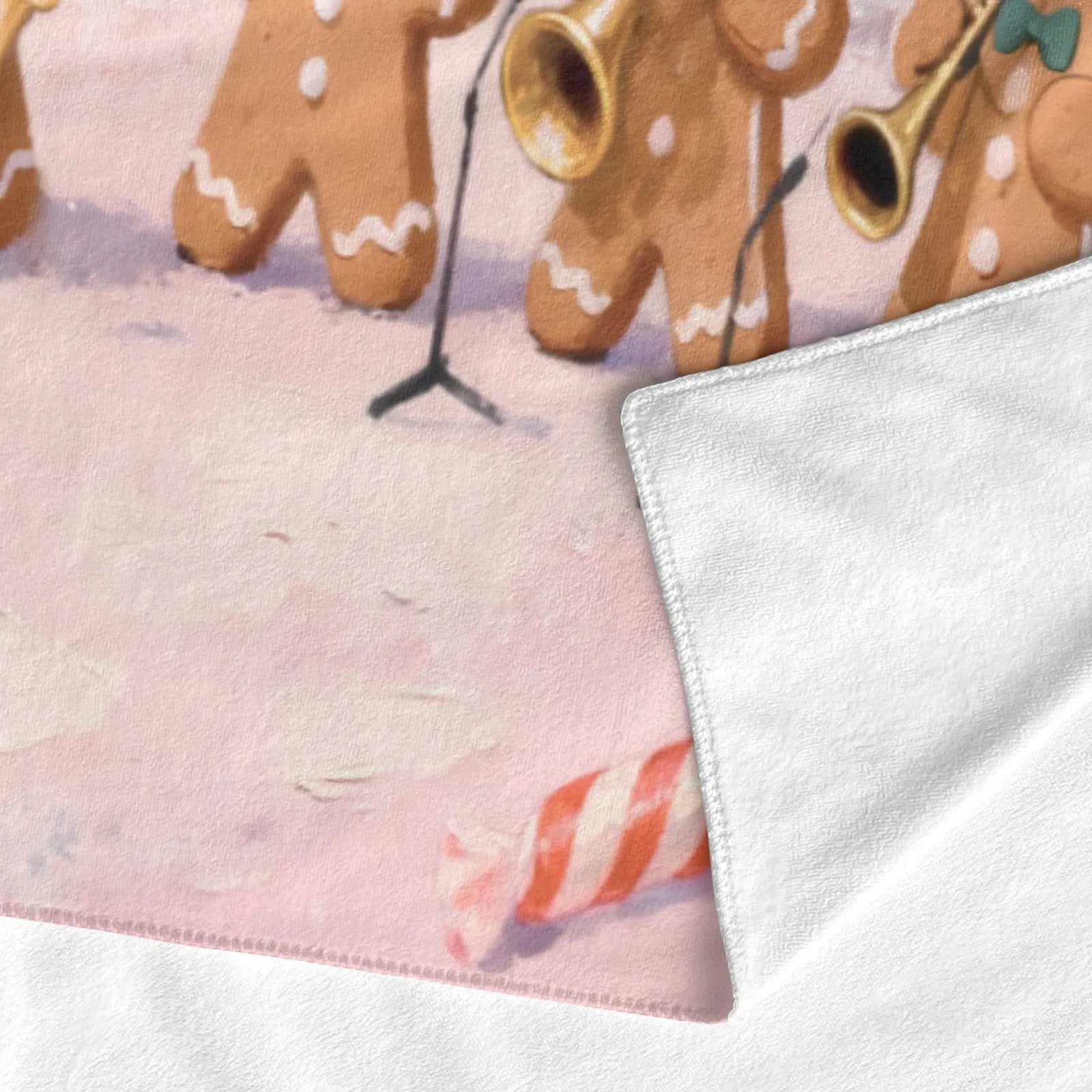 Large Bath Towel 310g Polyester Christmas Gingerbread House Band Festive Use Best Absorbent Bath Towels PrintToucan - PrintToucanChrismas Gift