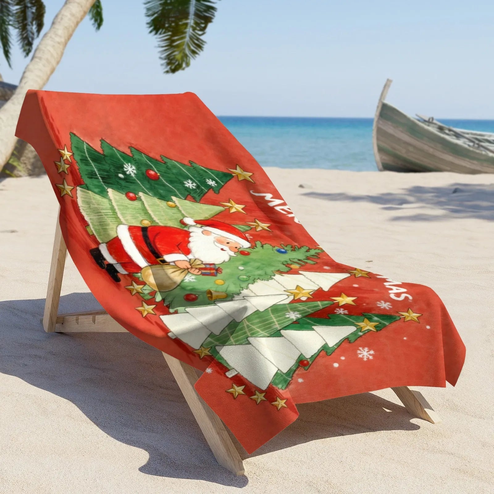 Large Bath Towel 310g Polyester Christmas Gingerbread Scene for Holiday Home Decor best absorbent bath towels by PrintToucan - PrintToucanChrismas Gift