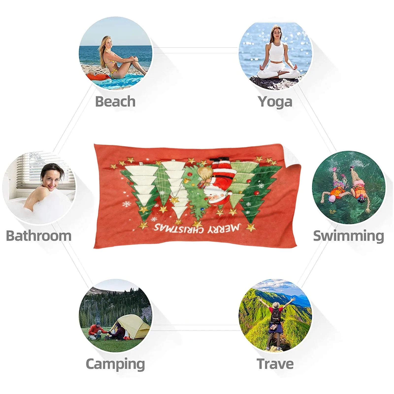 Large Bath Towel 310g Polyester Christmas Gingerbread Scene for Holiday Home Decor best absorbent bath towels by PrintToucan - PrintToucanChrismas Gift