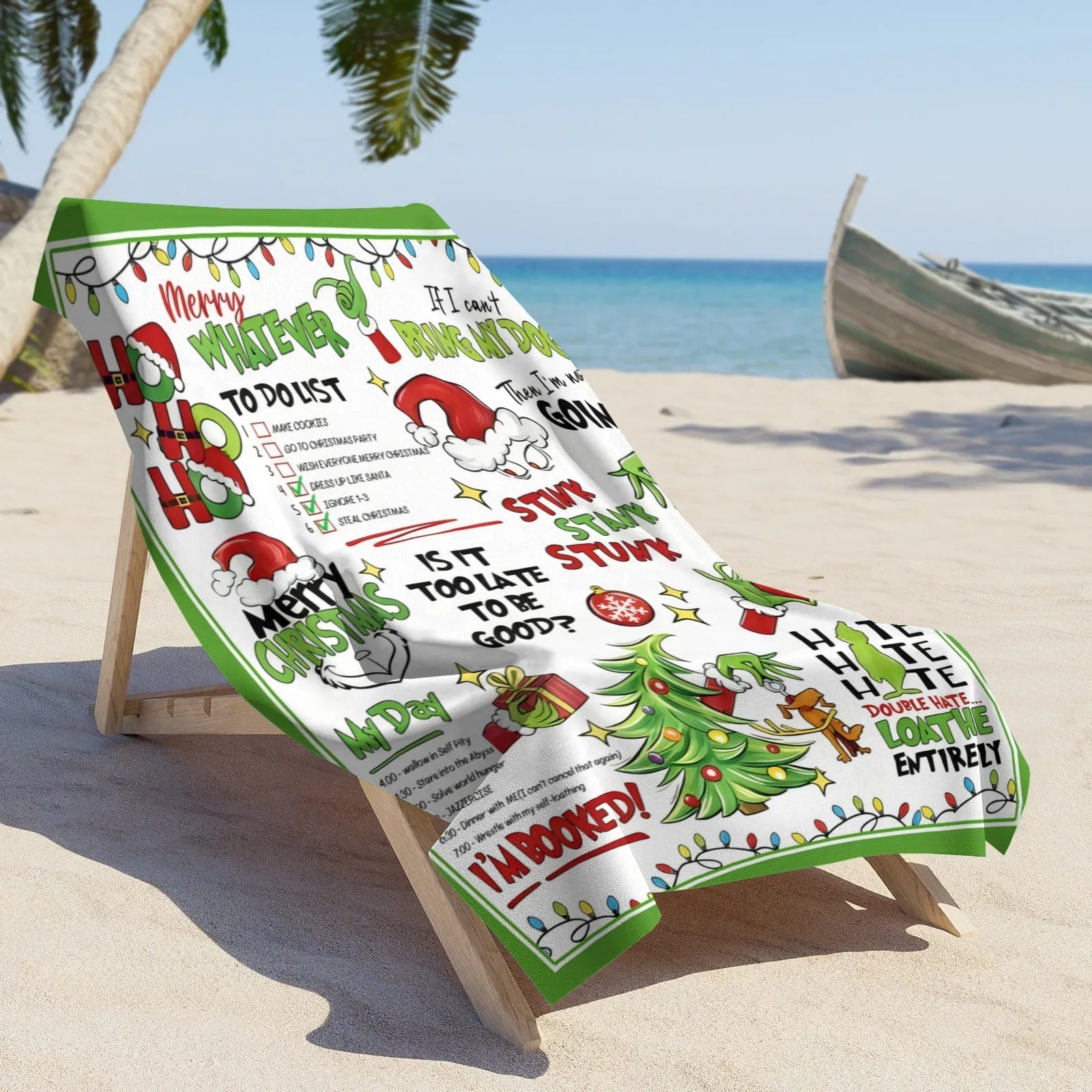 Large Bath Towel 310g Polyester Funny Christmas Holiday Design for Home Use best absorbent bath towels PrintToucan - PrintToucanChrismas Gift