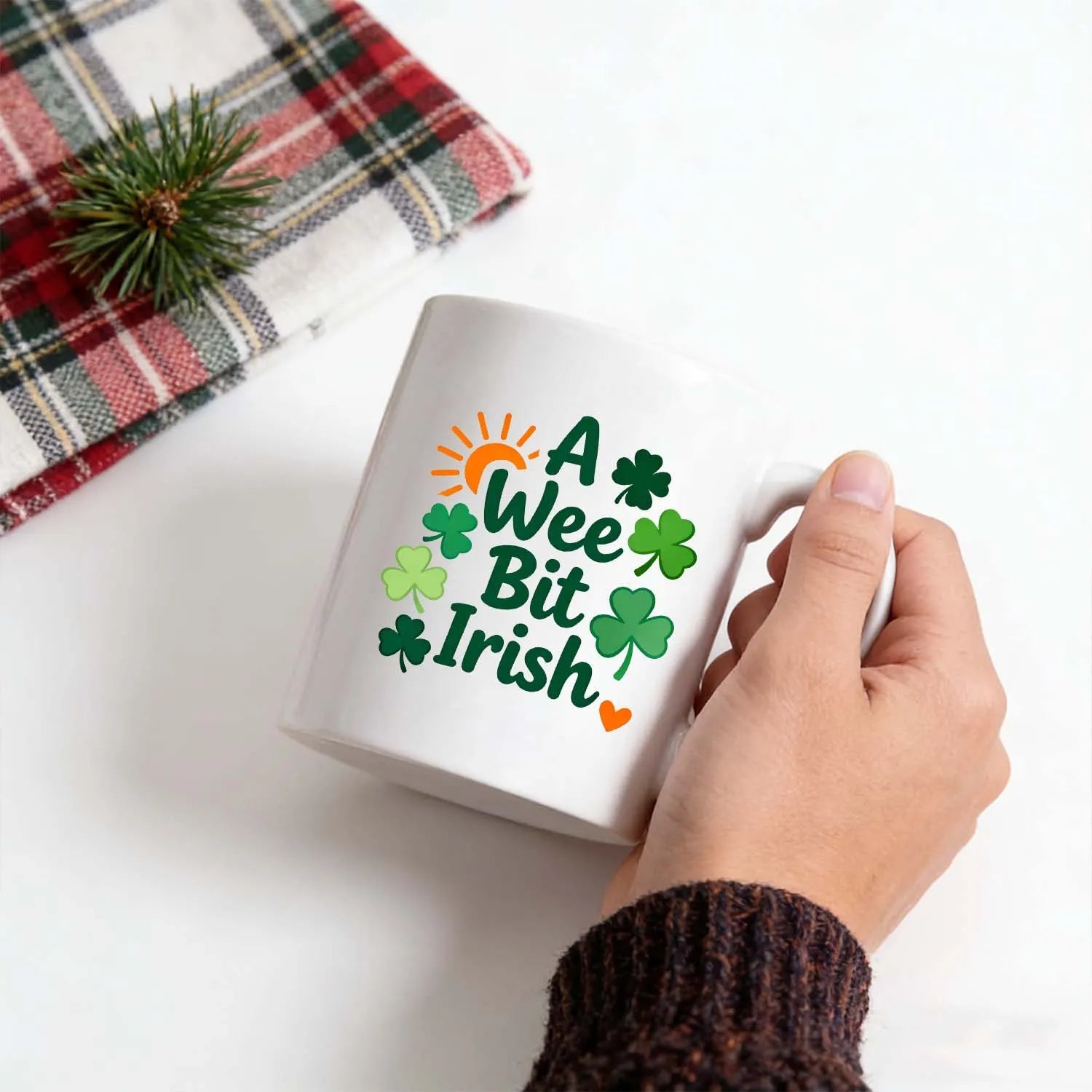 St. Patrick's Day Mug A Wee Bit Irish Ceramic Coffee Mug Shamrock Clover Sun Heart Green Irish Gift PrintToucan - PrintToucanSt. Patrick’s DayPT-MUG-11OZ-LOVERS
