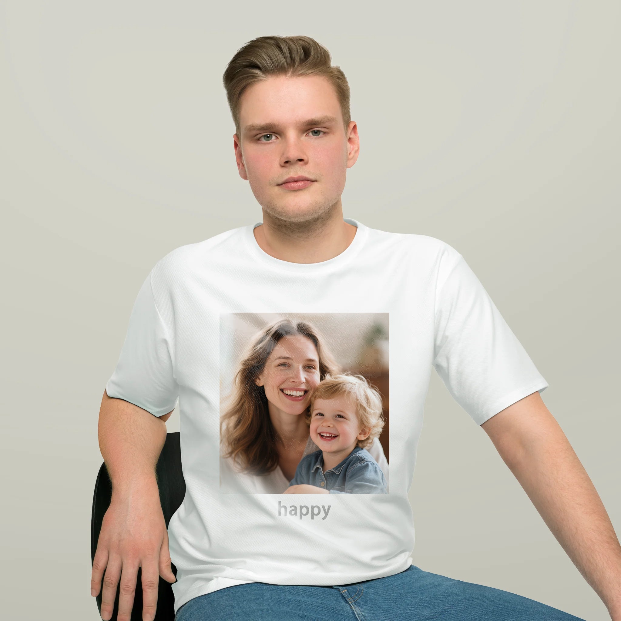 Image Upload Custom Loose T-Shirt with Text | Fast Printing | PrintToucan