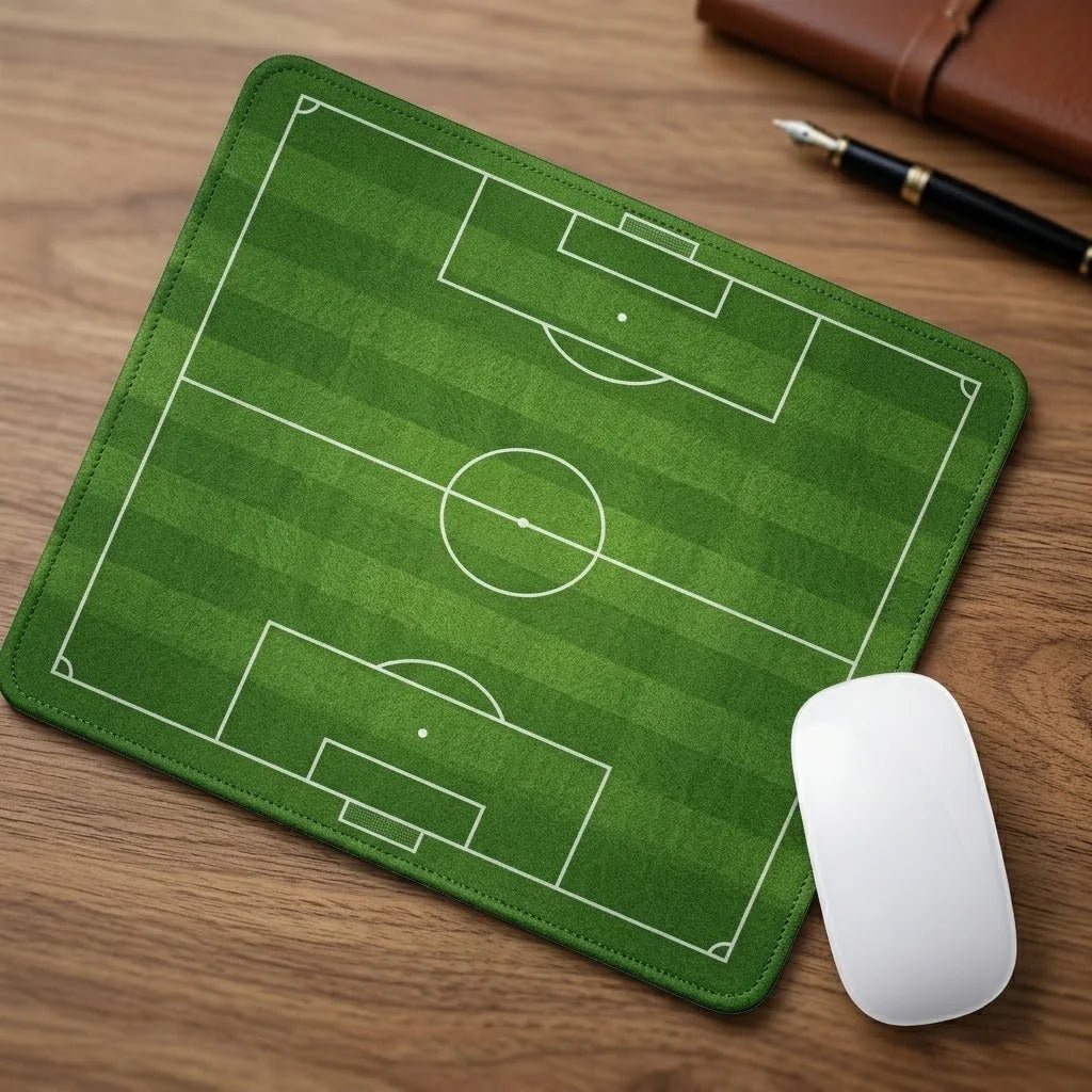 Bring the pitch to your desk! This soccer field mouse pad features a realistic football print, non-slip base, and smooth surface for precision gaming.