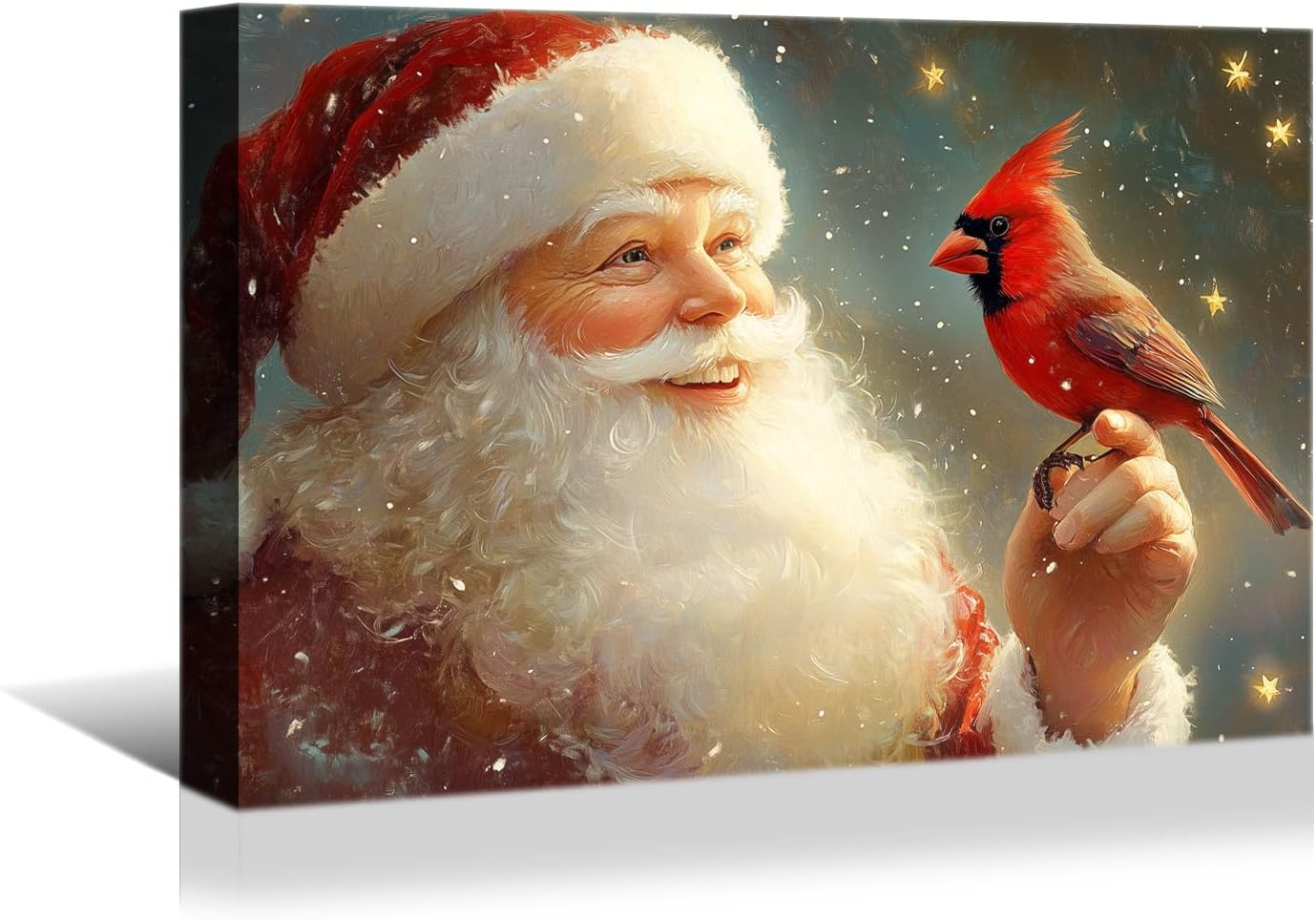 YONICA Christmas Wall Decor Santa Canvas Wall Art Home Decorations 36x24 Inches - Santa Pictures Jesus Prints Winter Painting Xmas Artworks for Living Room Bedroom - PrintToucanYKSDT702-16"L x 12"W