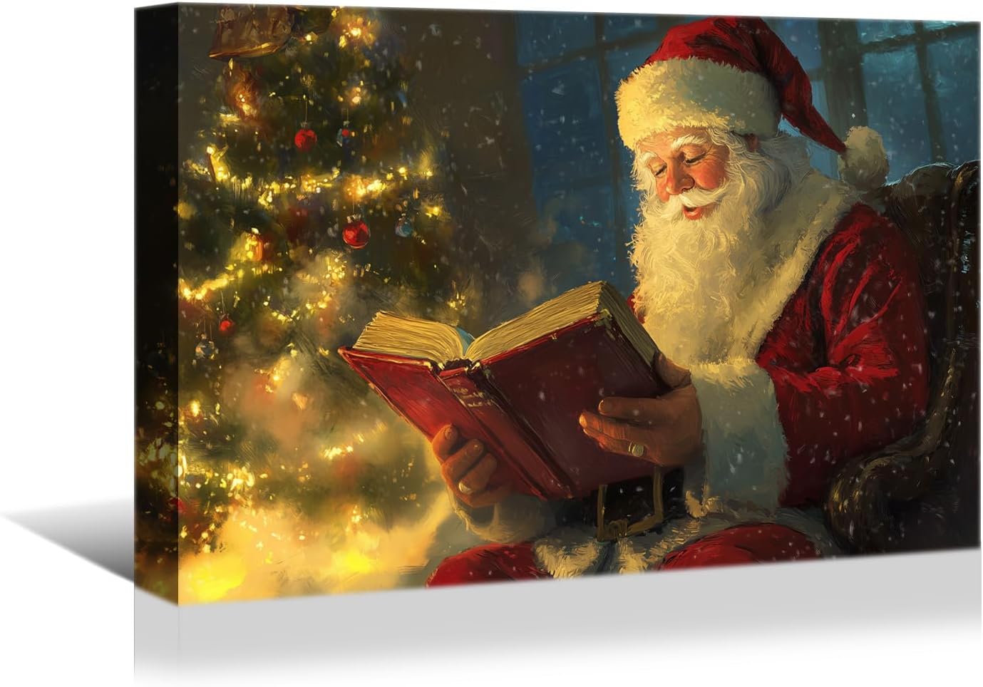 YONICA Christmas Wall Decor Santa Canvas Wall Art Home Decorations 36x24 Inches - Santa Pictures Jesus Prints Winter Painting Xmas Artworks for Living Room Bedroom - PrintToucanYKSDT709-16"L x 12"W