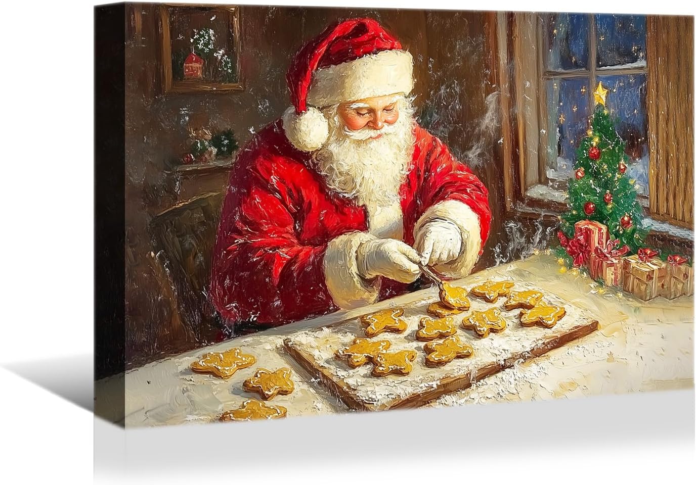 YONICA Christmas Wall Decor Santa Canvas Wall Art Home Decorations 36x24 Inches - Santa Pictures Jesus Prints Winter Painting Xmas Artworks for Living Room Bedroom - PrintToucanYKSDT739-16"L x 12"W