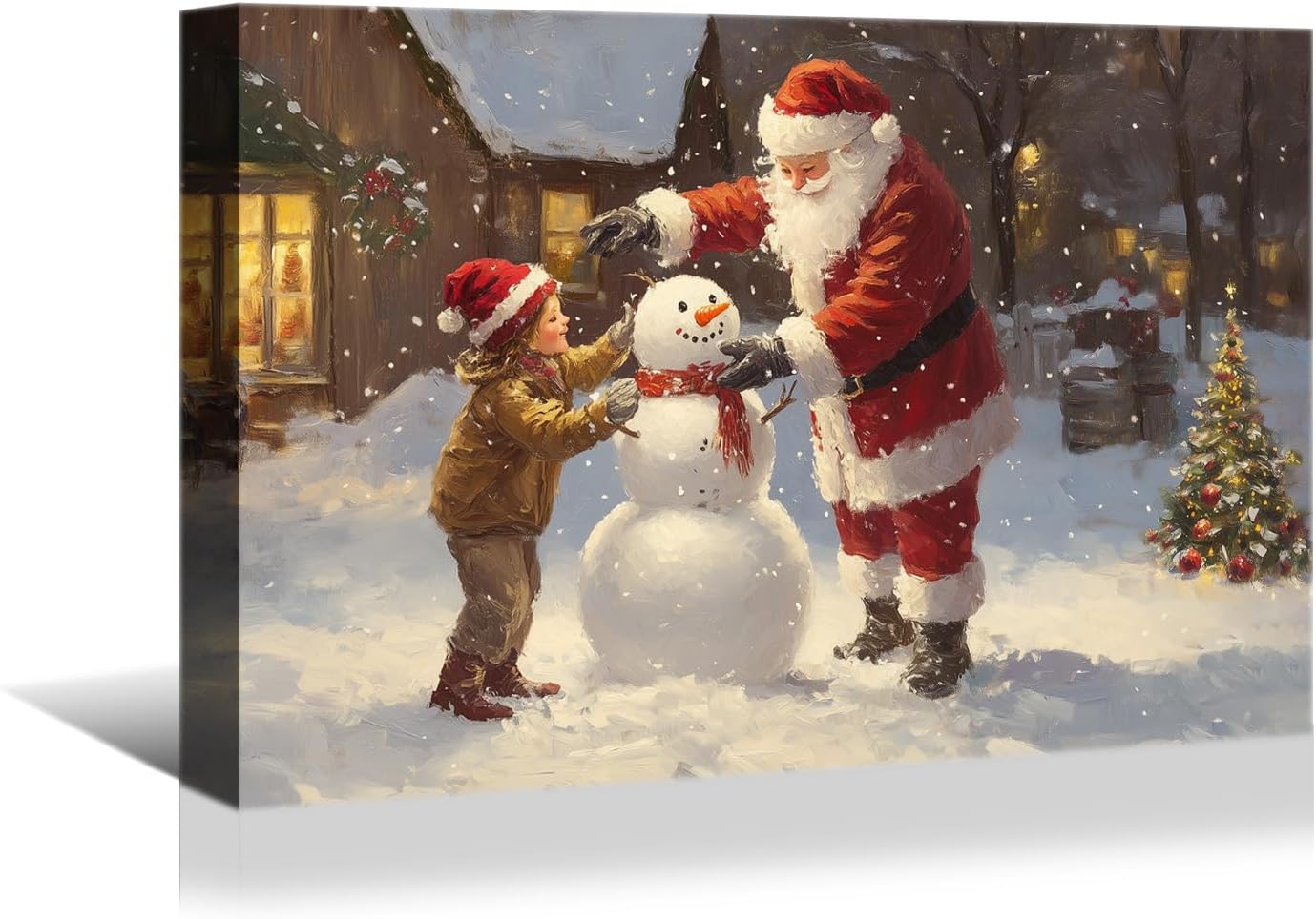 YONICA Christmas Wall Decor Santa Canvas Wall Art Home Decorations 36x24 Inches - Santa Pictures Jesus Prints Winter Painting Xmas Artworks for Living Room Bedroom - PrintToucanYKSDT710-16"L x 12"W