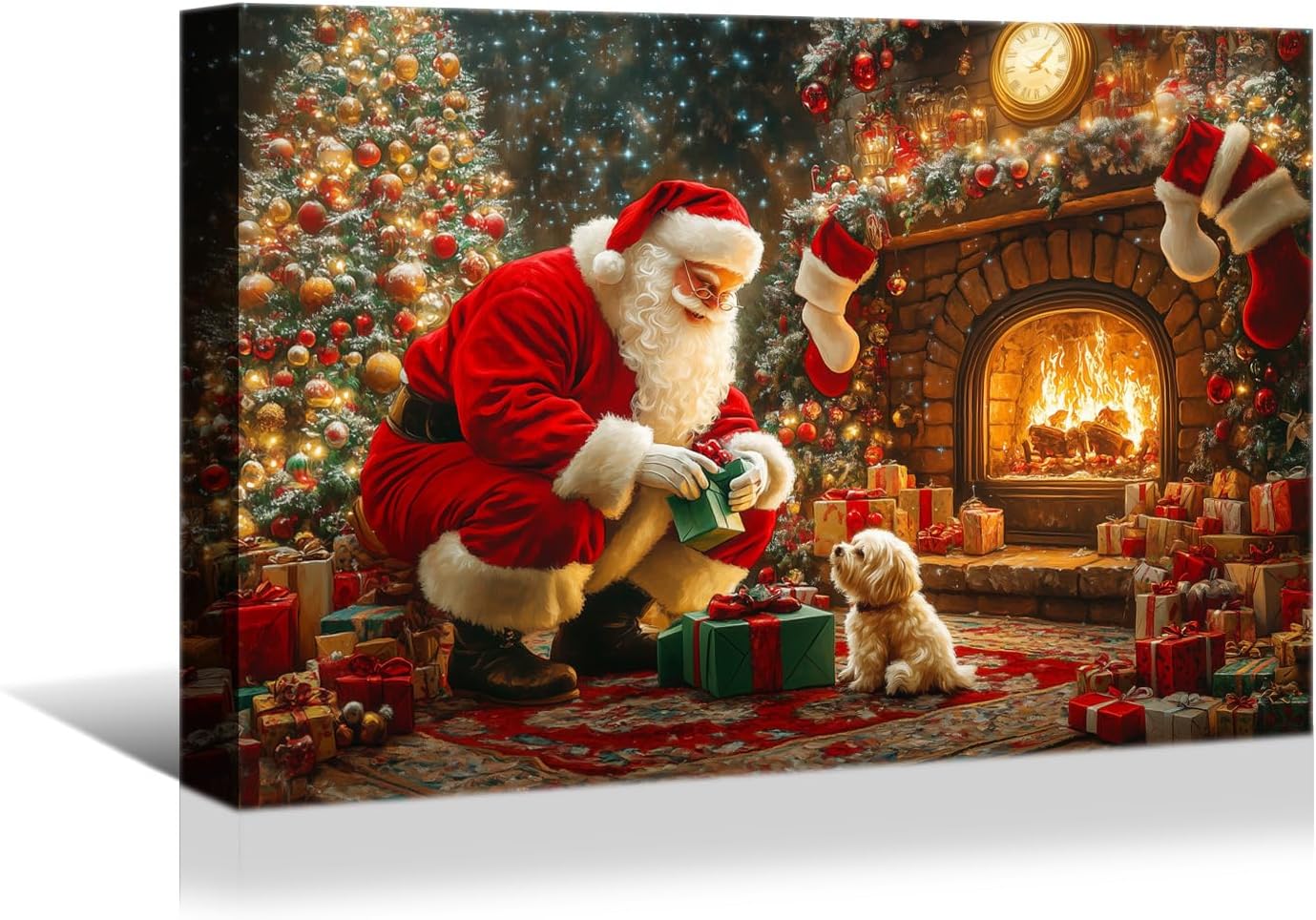 YONICA Christmas Wall Decor Santa Canvas Wall Art Home Decorations 36x24 Inches - Santa Pictures Jesus Prints Winter Painting Xmas Artworks for Living Room Bedroom - PrintToucanYKSDT706-16"L x 12"W