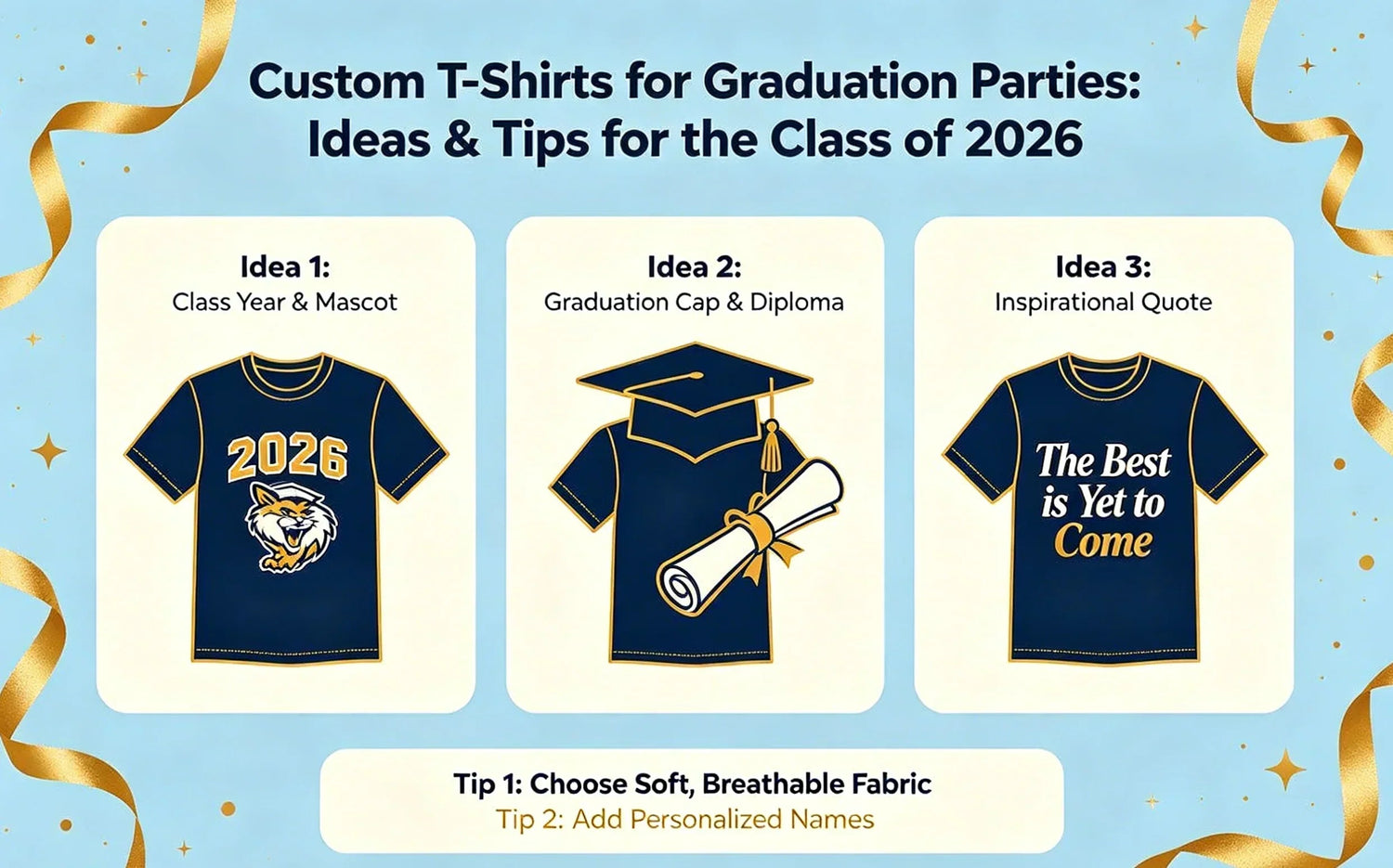 Custom T-Shirts for Graduation Parties: Ideas & Tips for the Class of 2026 - PrintToucan