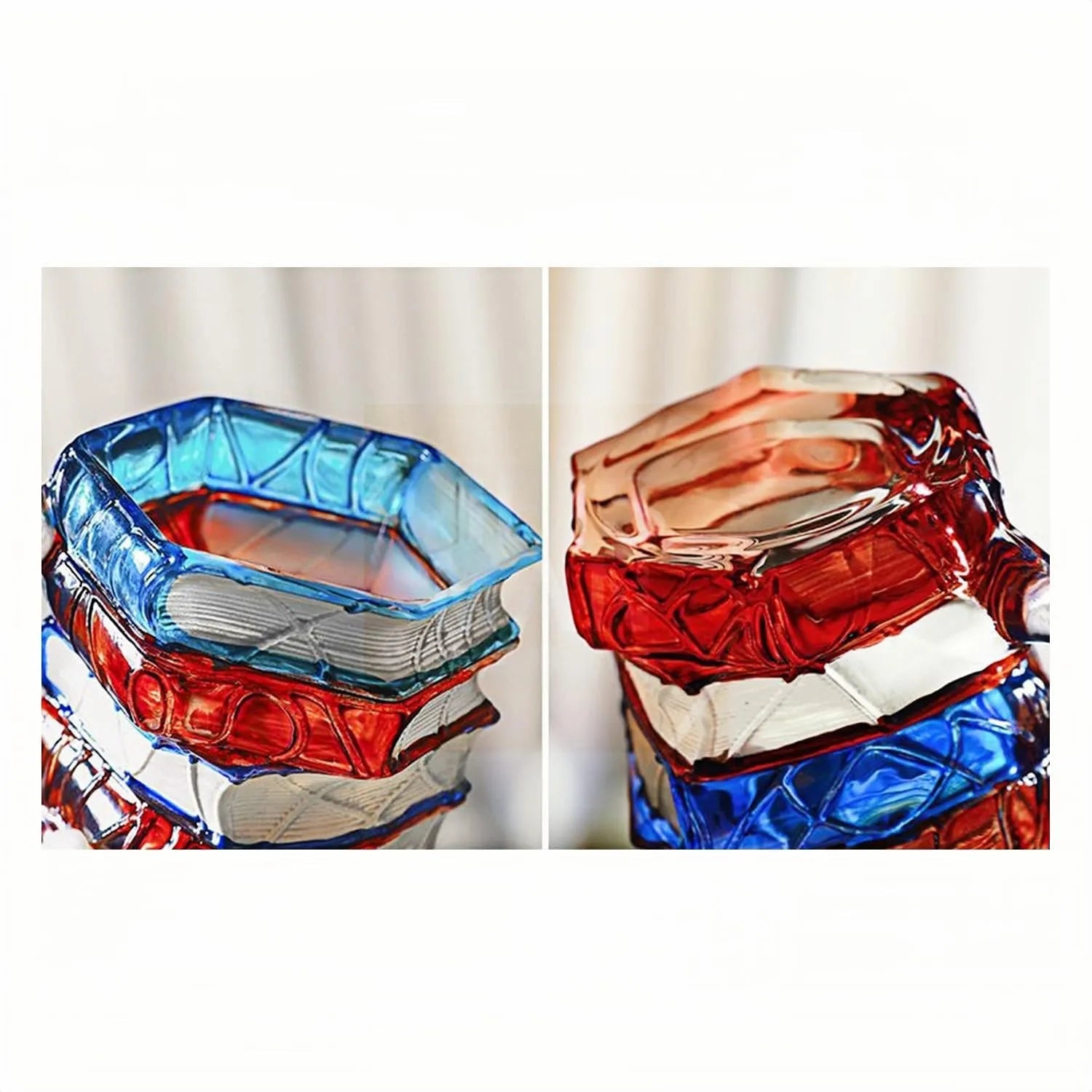 3D Painted Book Coffee Mug Glass Stained - Color Book Stack Design Literary Gift PrintToucan - PrintToucanChrismas Gift