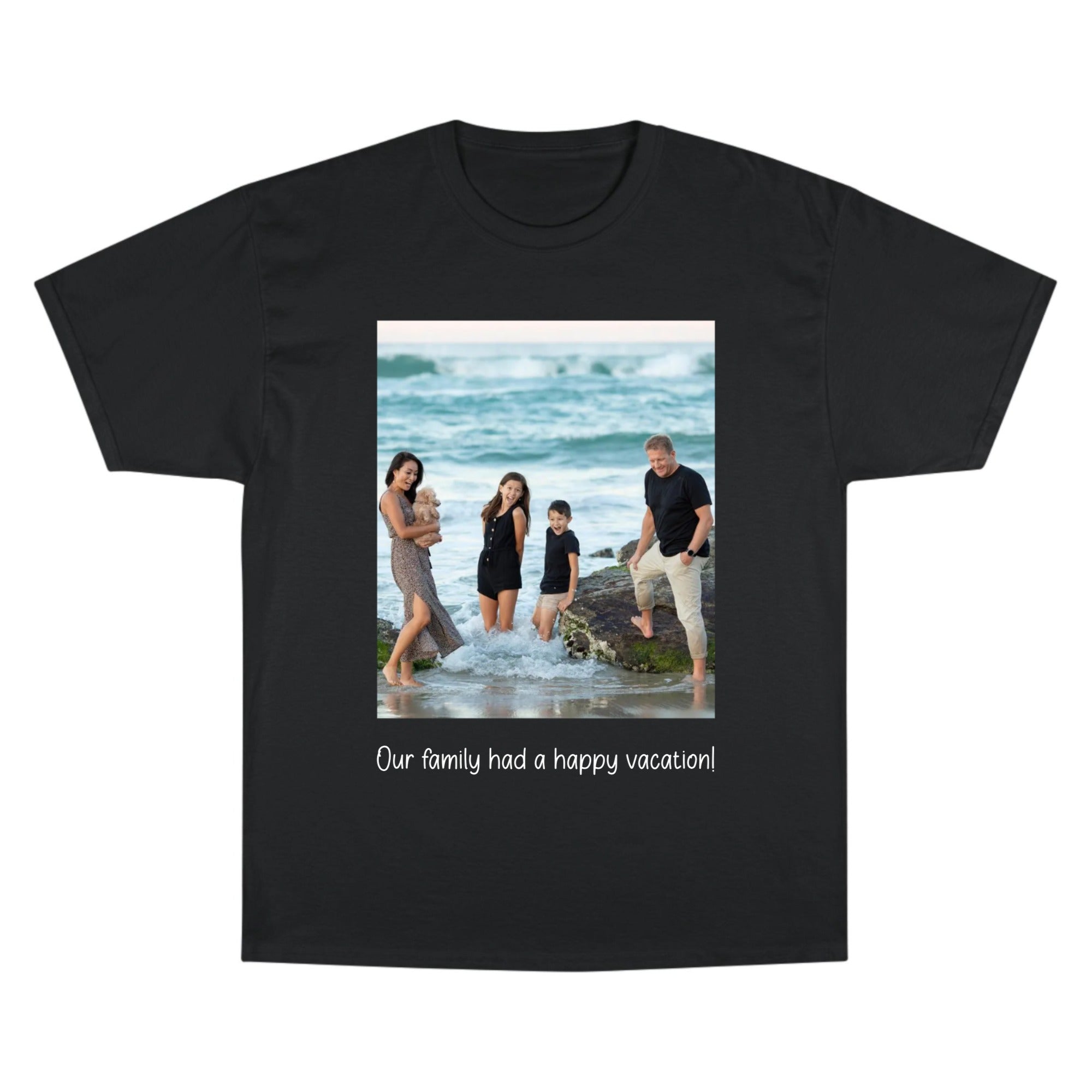 Image Upload Custom Loose Black T-Shirt with Text | Fast Printing | PrintToucan