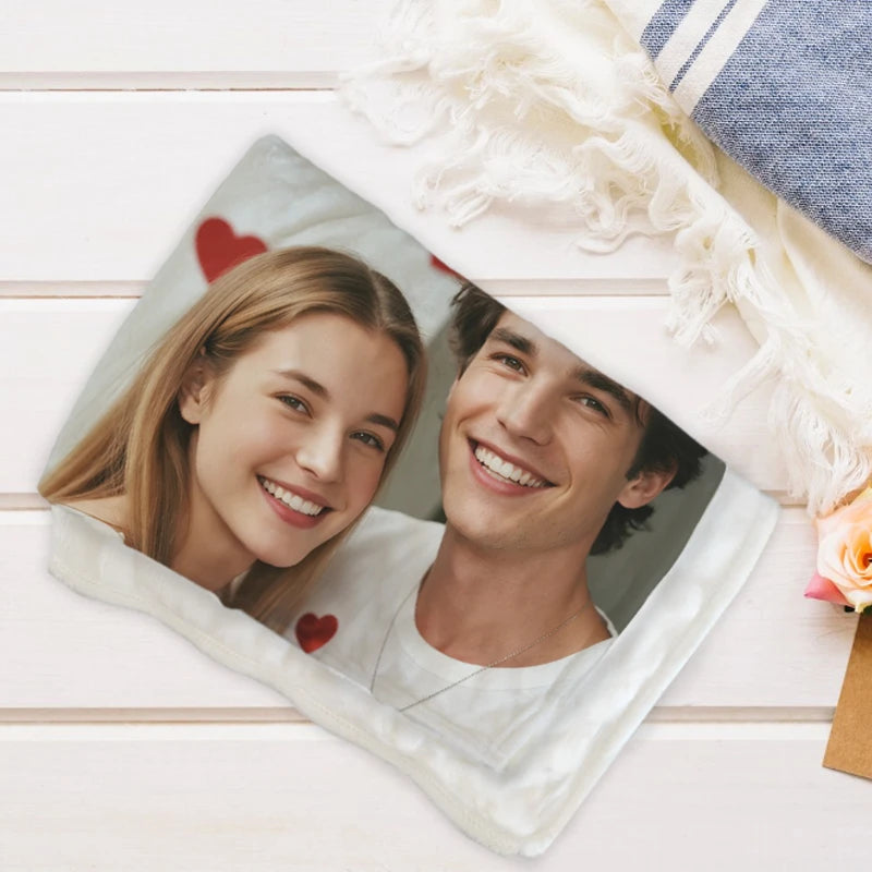 Custom Blankets Flannel with Photo Upload for Valentine's Day PrintToucan