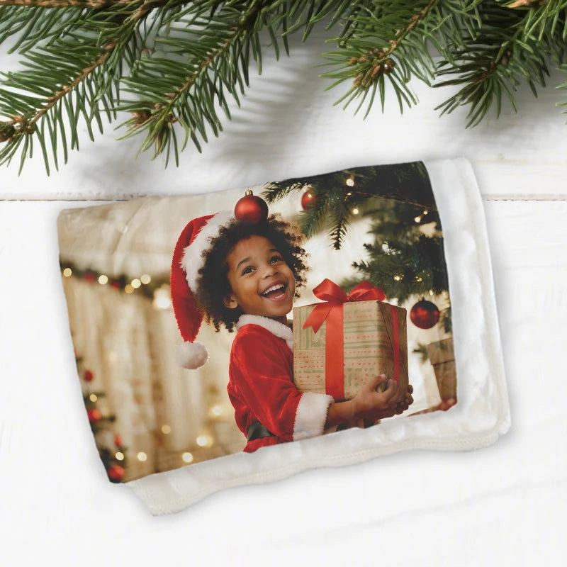 Custom Blankets Flanne with Photo Upload for Christmas PrintToucan