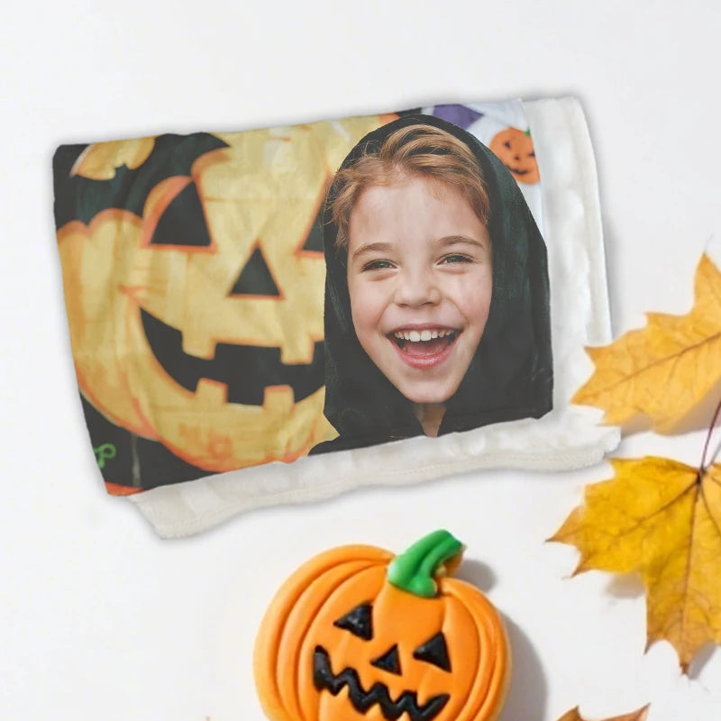 Custom Blankets Flanne with Photo Upload for Halloween PrintToucan2
