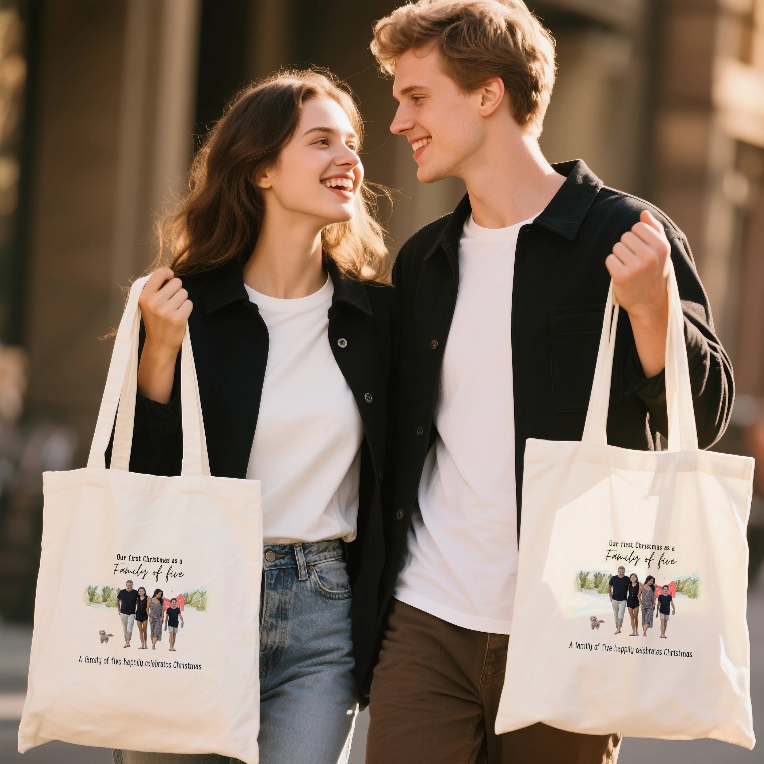Custom Canvas Tote Bag for Family – Personalized with Names & Members