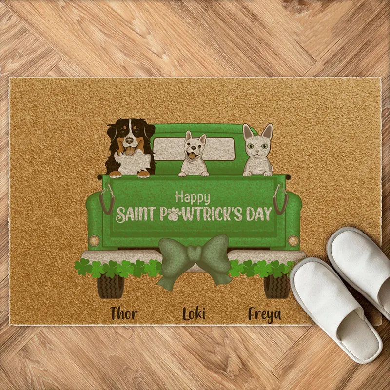 Personalized pet doormat for Christmas - Custom printed with your dog/cat's name and breed | PrintToucan