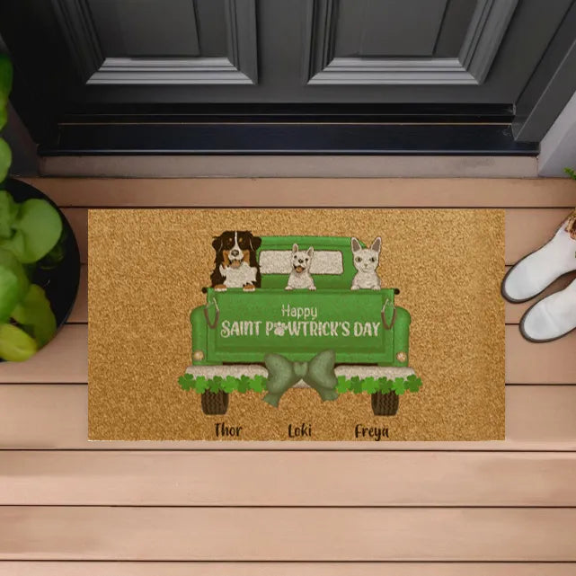 Custom photo doormat for pets - Upload your pet's image for a one-of-a-kind holiday welcome mat