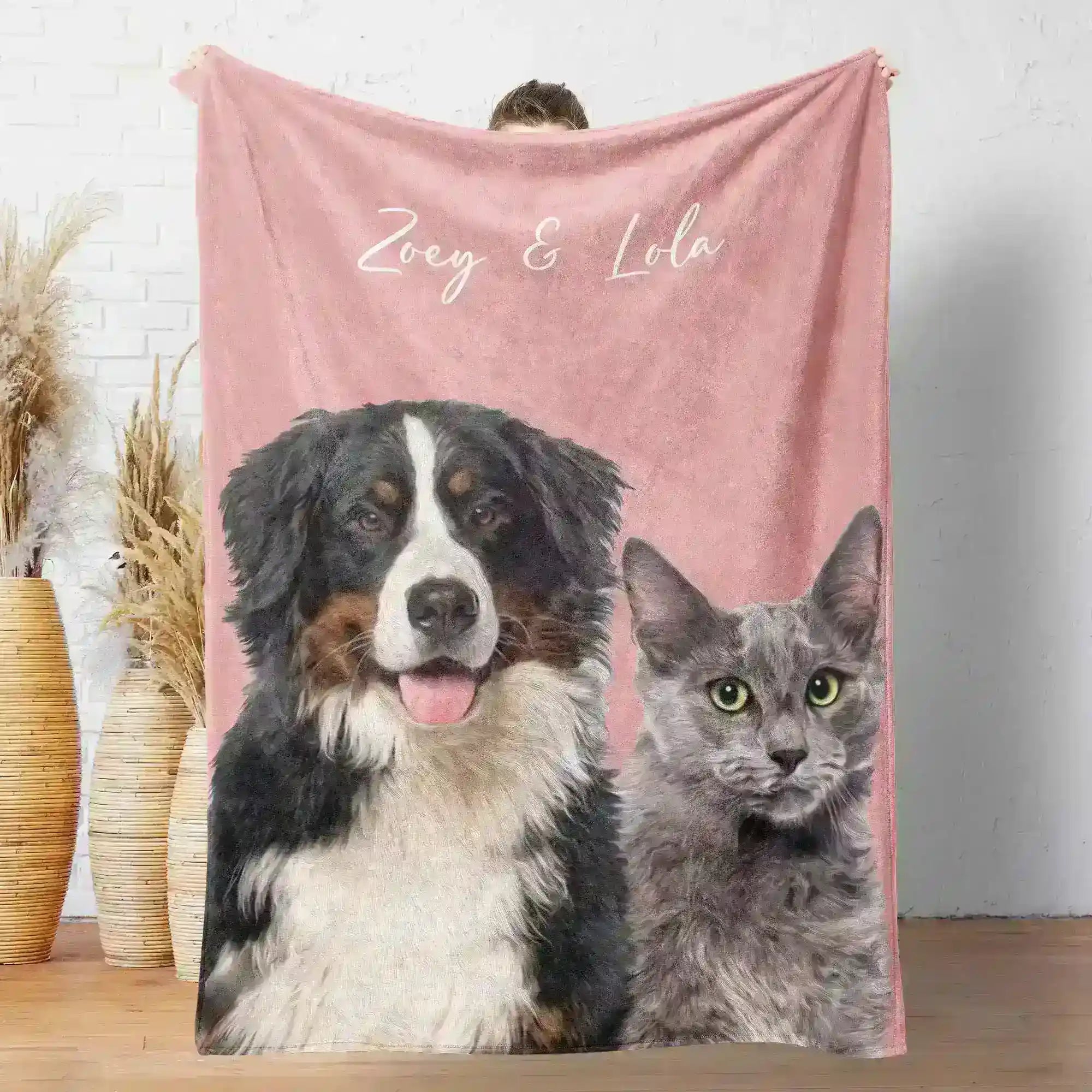 Custom Flannel Blankets with Pet Photo & Name - Personalized Cozy Gift PrintToucan