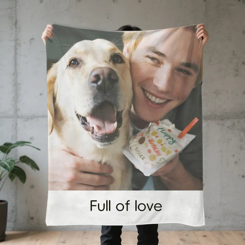 Custom Flannel Blankets with Pet Photo & Name - Personalized Cozy Gift PrintToucan