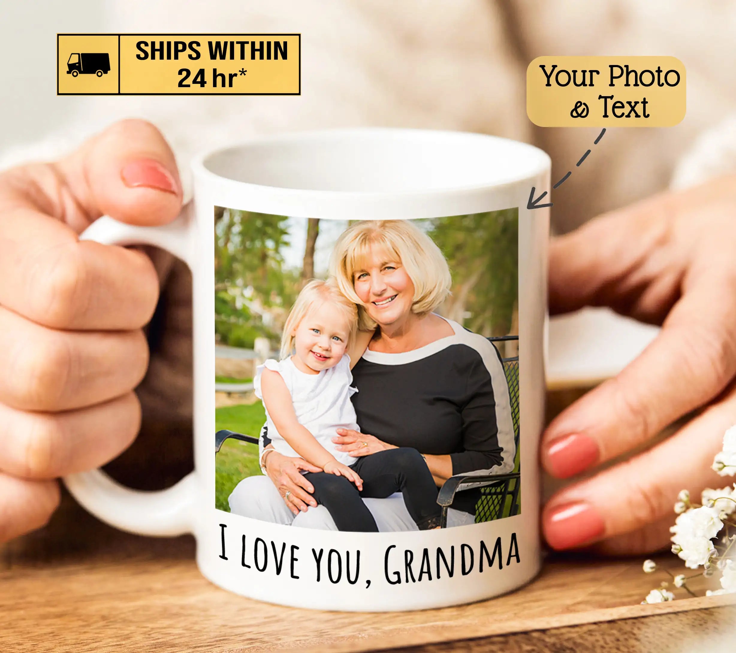 Custom Mug with Pet Photo and Text PrintToucan