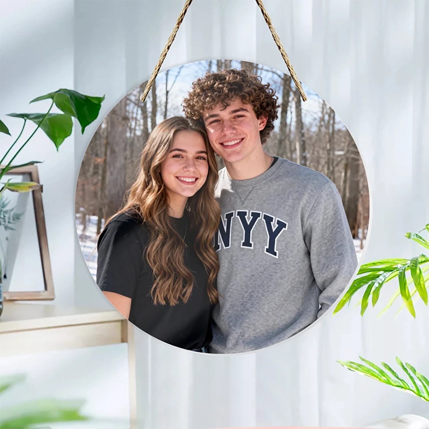 Custom Round Ornament Photo & Text Acrylic Christmas Gift  Photo Prints Personalized  Made in USA  PrintToucan