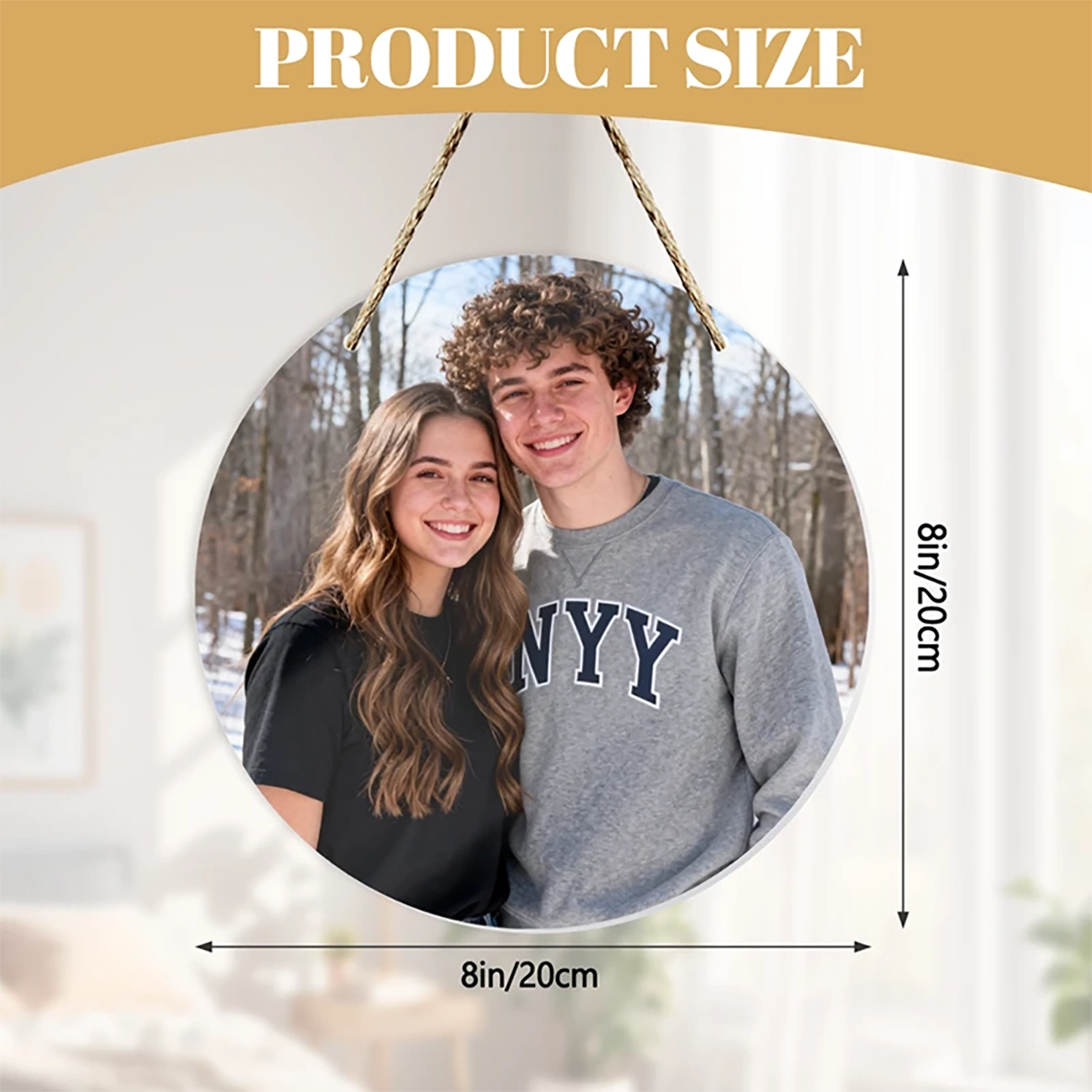 Custom Round Ornament Photo & Text Acrylic Christmas Gift  Photo Prints Personalized  Made in USA  PrintToucan