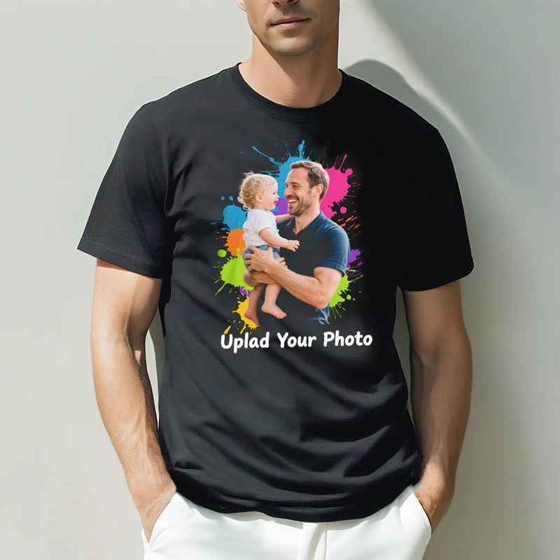 Custom Tee 230g Cotton Short Sleeve Photo Upload Fathers Day PrintToucan