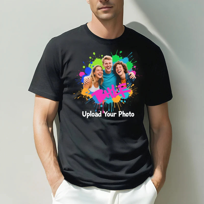 Custom Tee 230g Cotton Short Sleeve Photo Upload Friendship PrintToucan