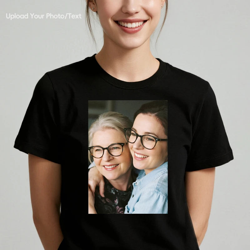 Custom Tee 230g Cotton Short Sleeve Photo Upload Mothers Day PrintToucan