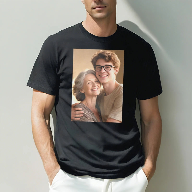 Custom Tee 230g Cotton Short Sleeve Photo Upload Mothers Day PrintToucan
