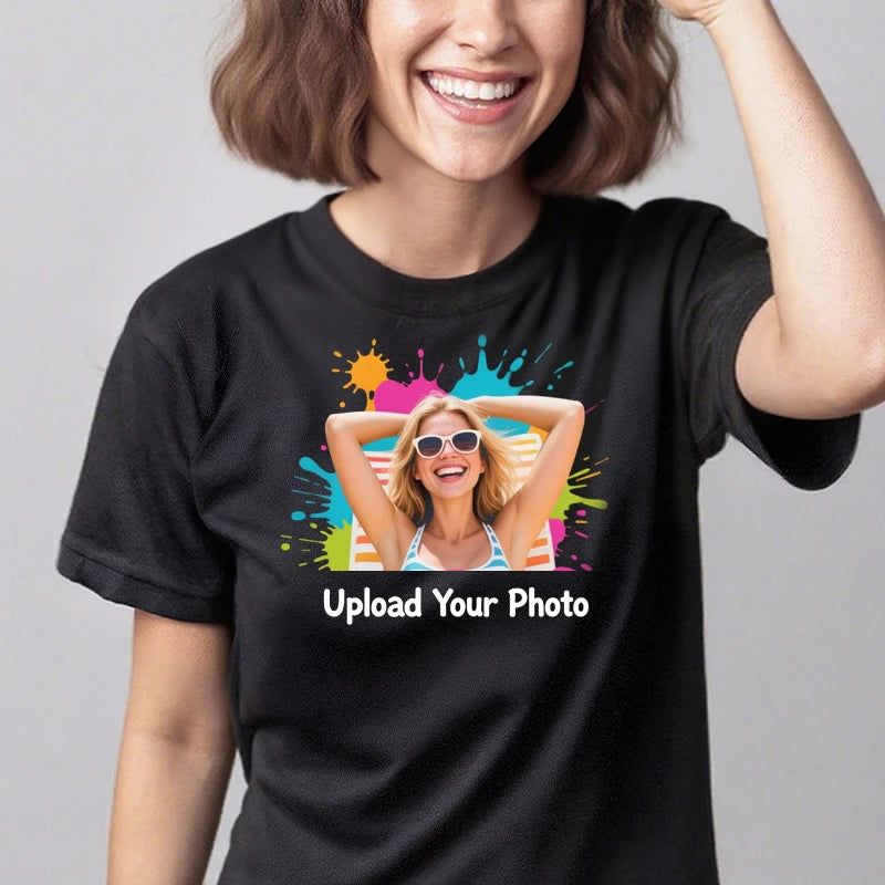 Custom Tee 230g Cotton Short Sleeve Photo Upload Travel PrintToucan