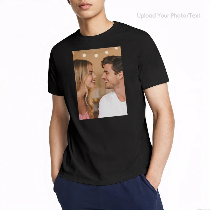 Custom Tee 230g Cotton Short Sleeve Photo Upload Valentines Day PrintToucan