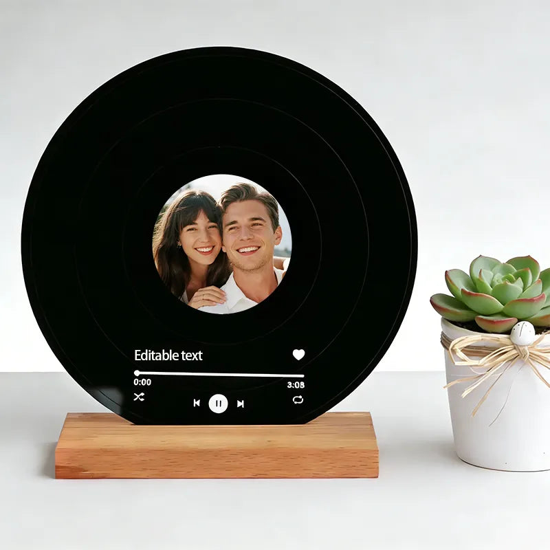 Custom Vinyl Record Ornament Photo & Song Acrylic | Holiday Gift | Vinyl Record With Photo | Made in USA | PrintToucan