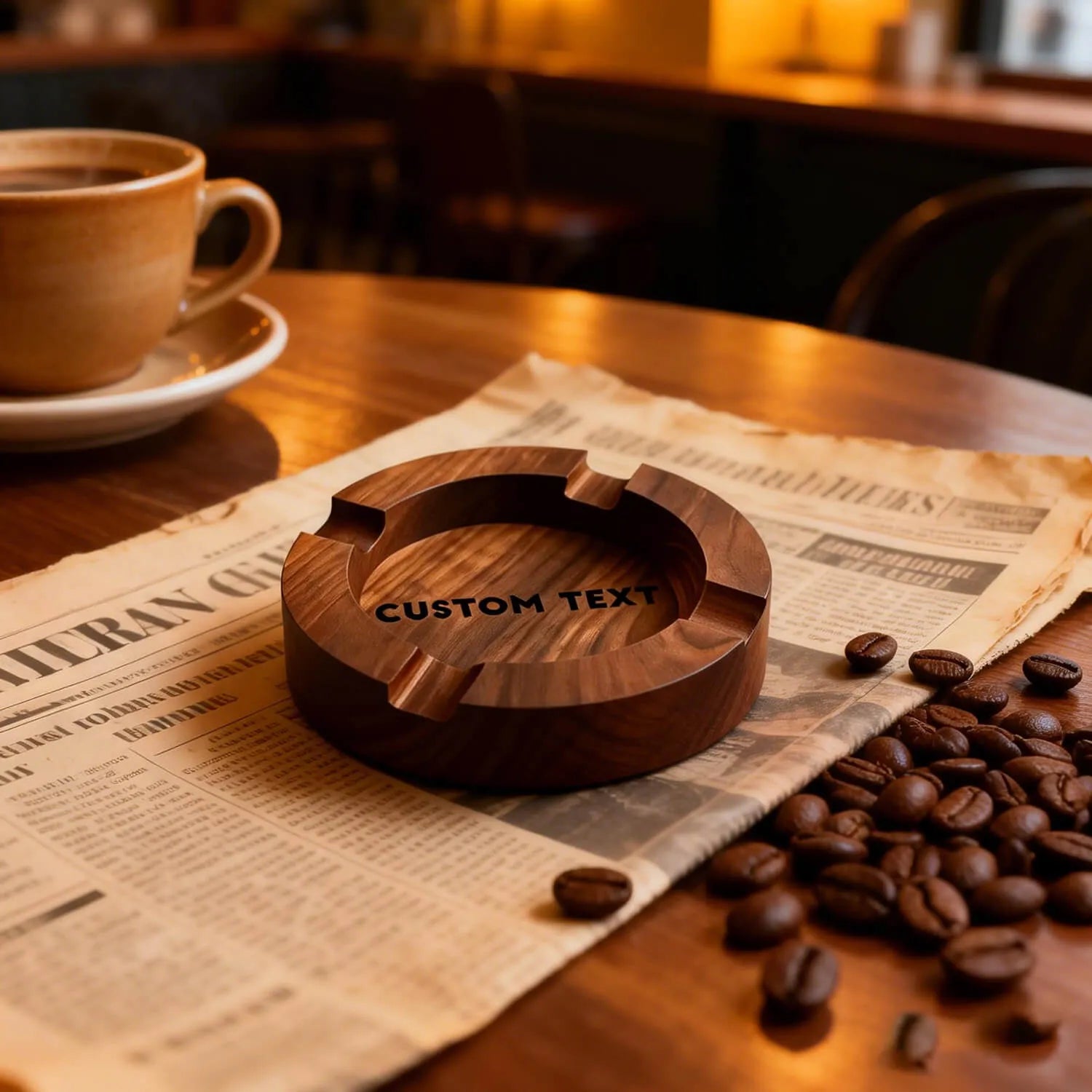Custom Walnut Ashtray Valentine Day Gift Walnut Personalized Name Home Decor PrintToucan