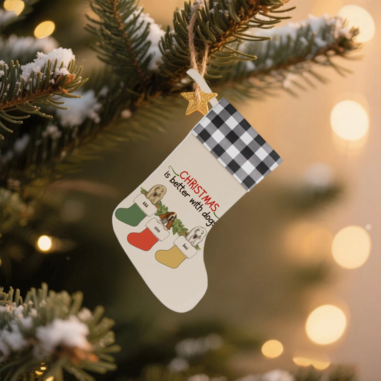 Customizable Christmas stocking designed for dog lovers, Halloween - themed with personalized options for a spooky - festive touch.