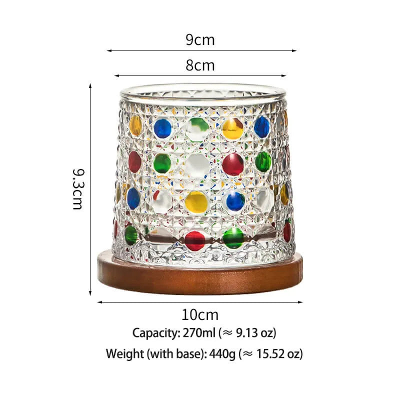 Colored Glass 270ml Glass Valentine Rotating Color Contrast Whiskey Cup USA Made PrintToucan