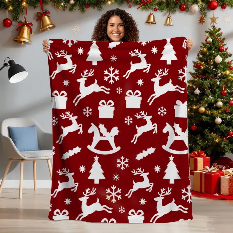 Blanket 350g Flannel Christmas Pattern Cozy Winter Use Winter Thickening Home Decor Wall Art PrintToucan - PrintToucanBlankets150cm x 200cm/60"x80"