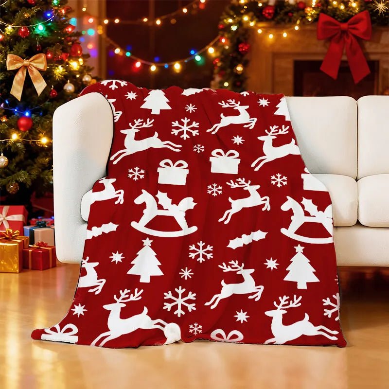 Blanket 350g Flannel Christmas Pattern Cozy Winter Use Winter Thickening Home Decor Wall Art PrintToucan - PrintToucanBlankets150cm x 200cm/60"x80"
