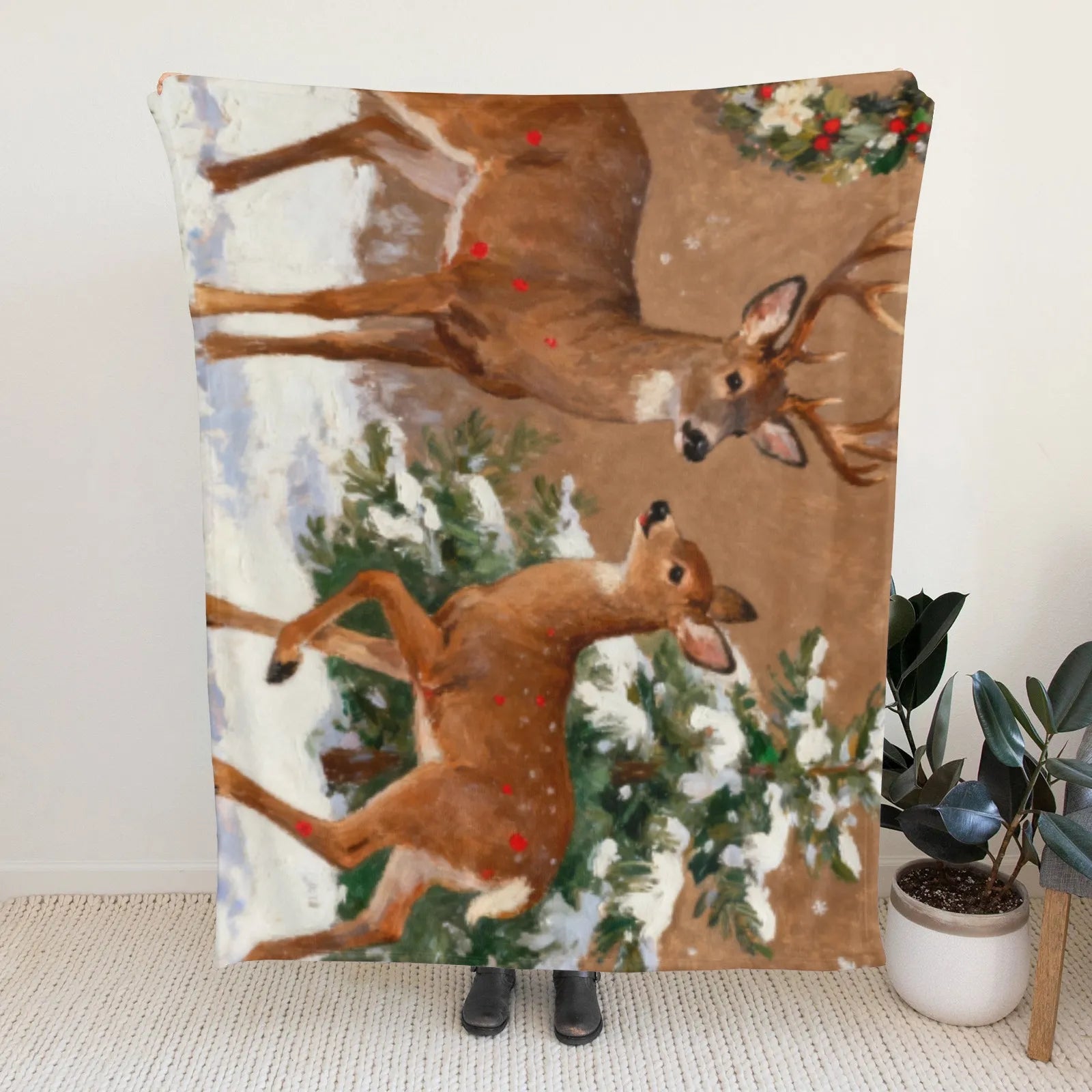 Blankets 1150g Flannel Christmas Holiday Decor Cozy Weighted Baby Blanket | PrintToucan - PrintToucanChrismas Gift150cm x 200cm/60"x80"