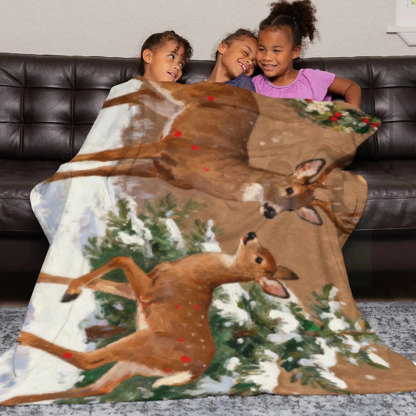 Blankets 1150g Flannel Christmas Holiday Decor Cozy Weighted Baby Blanket | PrintToucan - PrintToucanChrismas Gift150cm x 200cm/60"x80"