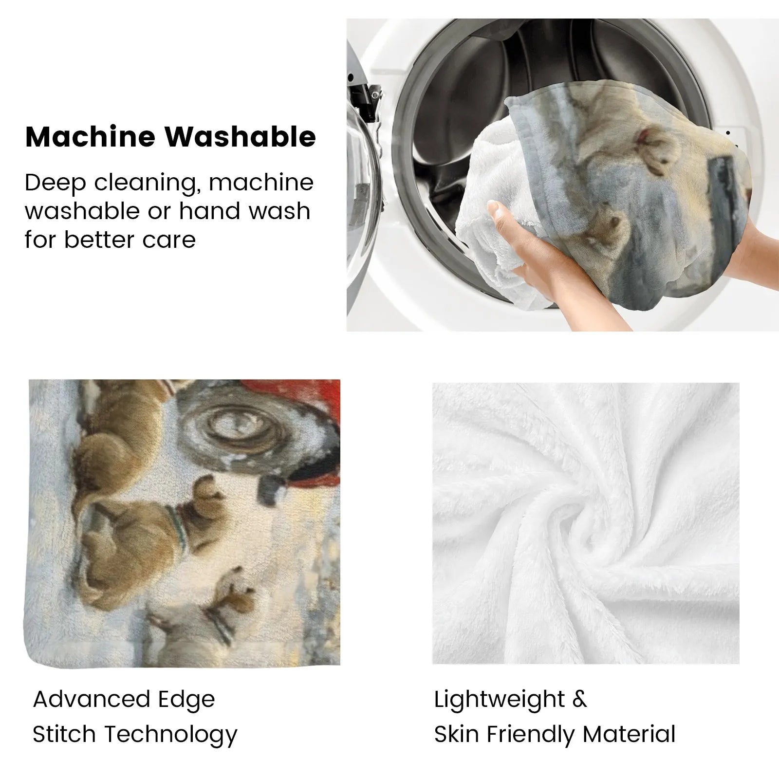 Blankets 1150g Flannel Christmas Holiday Red Truck with Puppies & Snowy House Weighted Baby Blankets PrintToucan - PrintToucanChrismas Gift150cm x 200cm/60"x80"