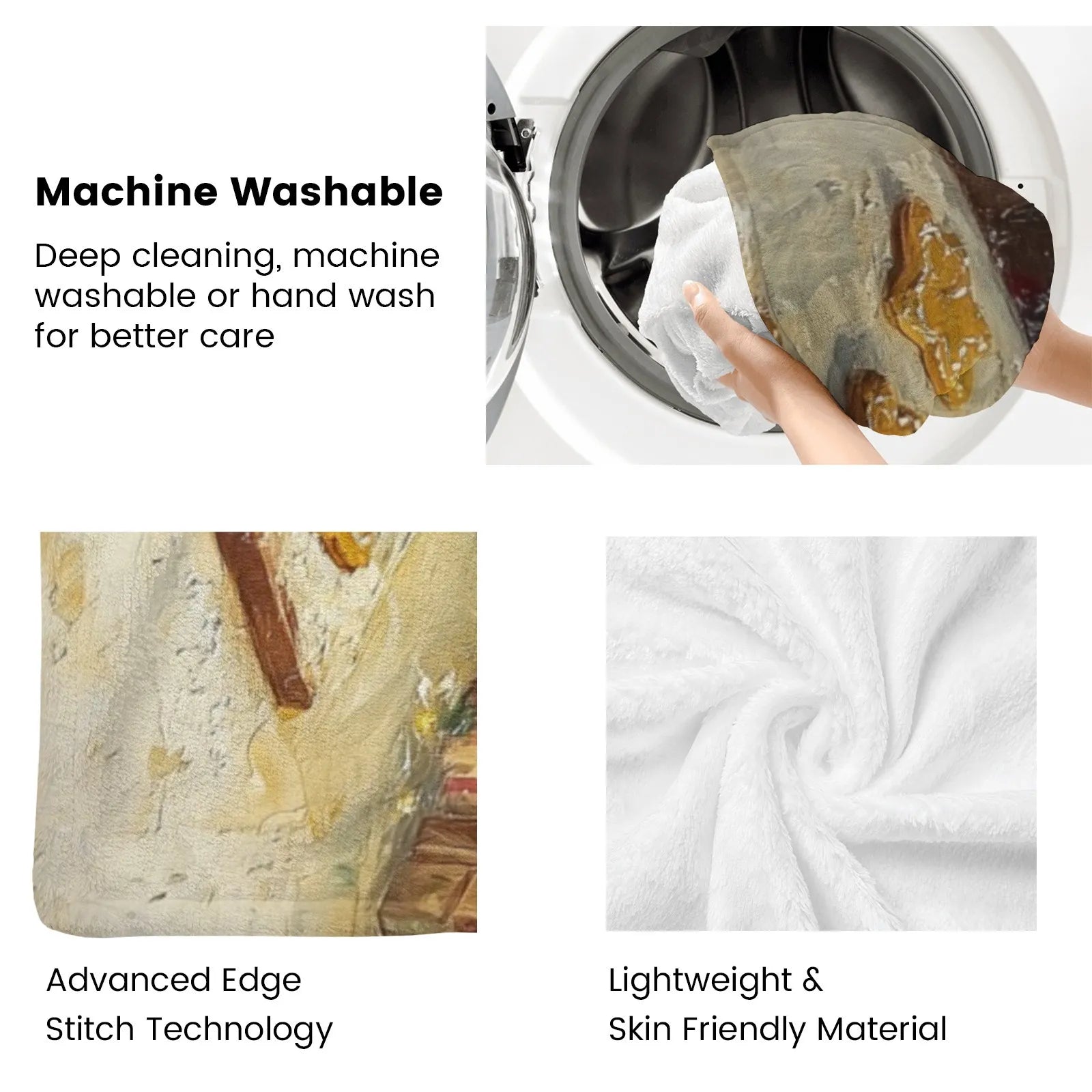 Blankets 1150g Flannel Christmas Santa Gingerbread Oil Painting Style Weighted Baby Blankets Home Decor PrintToucan - PrintToucanChrismas Gift150cm x 200cm/60"x80"