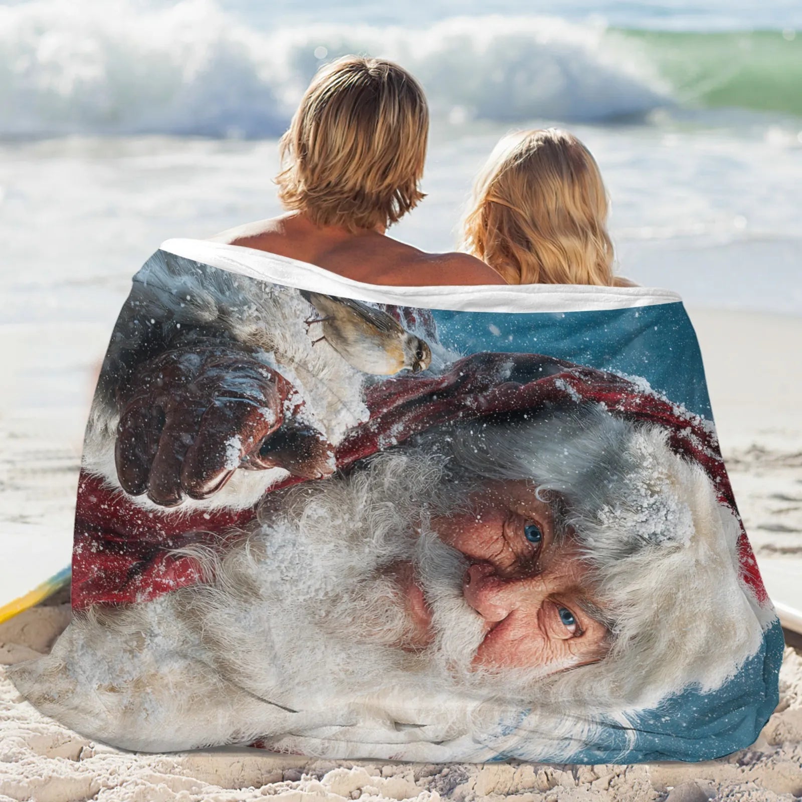 Blankets 1150g Flannel Christmas Santa Snow Scene Weighted Baby Blankets PrintToucan - PrintToucanChrismas Gift150cm x 200cm/60"x80"