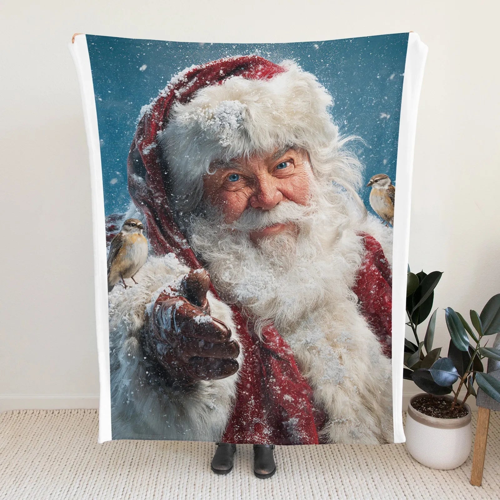 Blankets 1150g Flannel Christmas Santa Snow Scene Weighted Baby Blankets PrintToucan - PrintToucanChrismas Gift150cm x 200cm/60"x80"