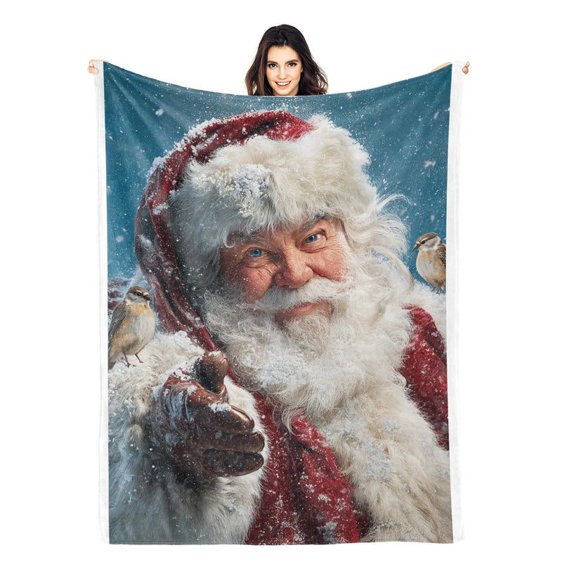 Blankets 1150g Flannel Christmas Santa Snow Scene Weighted Baby Blankets PrintToucan